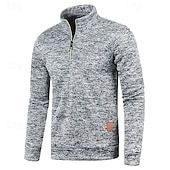 preiswerte Herrenpullover-Herren Pullover Strickpullover Pullover mit Viertelreißverschluss Gerippt Stricken Standard Strick Glatt Viertel Postleitzahl Modisch Basic Urlaub Freizeitskleidung Bekleidung Herbst Winter Schwarz
