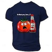 preiswerte Herren -Grafik -T -Shirt-Herren Lustig Brief drucken T Shirt T-Shirt Kurzarm T-Shirt Rundhalsausschnitt Hemd Sport Klassisch Brautkleider schlicht Strasse Sports Outdoor Festtage Hellblau Schwarz Weiß Sommer Frühling
