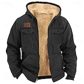 baratos moletons 3d masculinos-Homens Côr Sólida Cowboy Tosão Moletons Moletom Moletom com capuz Com Capuz Moda Impressão 3D Feriado Streetwear Preto Azul Zíper Bolsos Outono Inverno Designer