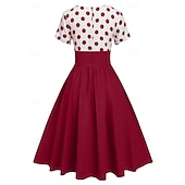 economico Vestiti-Retrò Vintage Anni 1950 Abito vintage Vestito Mascherata Pois Linea ad A Per donna Carnevale Capodanno Mascherata Casual Quotidiano Addio al Nubilato Adulti Vestito