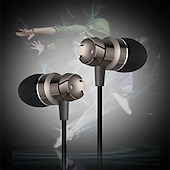 billiga Trådbundna hörlurar-metalltrådad superbashörsnäcka 3,5 mm inbyggd mikrofon handfri brusreducering universal headset sporthörlurar