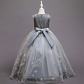 abordables Robes de fête-Enfants Fille Robe de fête Etoile Sans Manches Utilisation Noël Anniversaire Maille Magnifique Doux Polyester Maxi robe soirée Robe Évasée Robe Trapèze Eté 4-12 ans Rose Claire Rouge Bleu