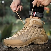 abordables Botas de montaña-Botas de senderismo acolchadas para hombre: ligeras, impermeables, suela antideslizante, diseño de caña alta, ideales para aventuras al aire libre.
