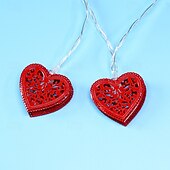 abordables Guirlandes lumineuses à piles-Guirlande lumineuse élégante pour réception de mariage, 1 pièce de 1,65 m à 10 LED, pour la Saint-Valentin, en fer, pour une demande en mariage, un festival, une atmosphère intérieure, une