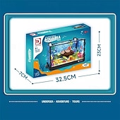 cheap Building Toys-Fish Tank Building Block Lighting Aquarium Building Sets for Adults and Kids Including Ocean Jellyfish Turtle Animal Building Toys for Boys Age 8-12 725pcs/753pcs
