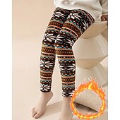 cheap Bottoms-Girls&#039; 3D Graphic Christmas Pants Pants Leggings Spring Fall Basic Boho Kids 4-12 Years Outdoor Casual Daily Regular Fit
