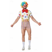 levne Děsiví klauni-Žolík Klaun předvečer Všech svatých Úbory Kostým cirkus Karnevalový kostým Hrdost Duhová cosplay Dospělé Pánské předvečer Všech svatých Karneval Mardi Gras Výkon Pride Parade Měsíc hrdosti Jednoduch