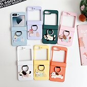 cheap Samsung Cases-Phone Case For Z Flip 6 Z Flip 5 Z Flip 4 Z Flip 3 Ring Buckle Shockproof Retro TPU Silicone