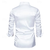 economico Camicie in raso da uomo-Per uomo Camicia Camicia in raso Maglietta informale Camicia con bottoni Motivo cashemire Matrimonio Da mare Nero Champagne Blu marino Manica lunga Colletto Primavera &amp; Autunno Abbigliamento