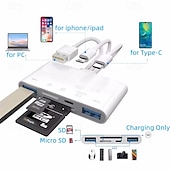 levne Počítače a kancelář-5v1 čtečka sd karet usb hub pro iphone ipad macbook usb 3.0 typ c na sd tf čtečka paměťových karet flash disk otg adaptér