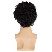 お買い得  メンズウイッグ-メンズウィッグ ショート カーリーウィッグ 合成アフロ ハロウィンコスチューム コスプレウィッグ 男性用ウィッグキャップ付き