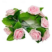 baratos Luzes de fio USB-Luzes de corda de fada rosa simulada 10/20 led usb/bateria alimentadas por luzes de guirlanda de natal casamento dia dos namorados jardim varanda decoração de casa luzes penduradas