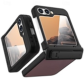 お買い得  サムスン用ケース-電話 ケース 用途 Zフリップ6 バックカバー スタンド付き 耐衝撃 レトロ風 TPU PUレザー