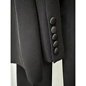 cheap Mom&#039;s Pant Suits-Two Piece Pantsuit Evening Gown Vintage Dress Tuxedo Dress Formal Wedding Floor Length Long Sleeve Shirt Collar  with Glitter