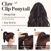 economico Code-extension per capelli coda di cavallo 18&quot; clip artiglio in extension per capelli ricci ondulati extension coda di cavallo finta lunga morbida coda di cavallo sintetica pezzo di capelli per donna