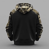 abordables sweats à capuche 3d pour hommes-Homme Sweat à capuche Noir Marron Vert Capuche Camouflage camouflage 3D effet Frais Automne Hiver Vêtement Tenue Pulls Capuche Pulls molletonnés