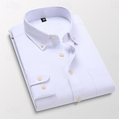 billige Button Down-skjorter for menn-Herre Dresskjorter Skjorte med knapp ned Oxford skjorte Skjorte med krage عادي Bryllup Arbeid Lys Rosa Hvit Marineblå Blå Langermet Vår &amp; Vinter Klær