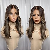 economico Parrucche lace front capelli veri-Capelli umani di Remy Chiusura 5x5 13x4 Pizzo Frontale Parrucca Taglio scalato Brasiliano Ondulato Multicolore Parrucca 130% 150% Densità dei capelli con i capelli del bambino 100% Vergine Senza