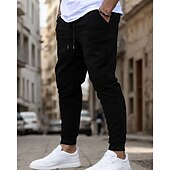 levne Tepláky-Pánské Atletické kalhoty Tepláky Běžec Kalhoty Kapsy Šňůrky Elastický pas Bez vzoru Pohodlné Outdoorové sporty Denní Módní Na běžné nošení Černá Námořnická modř Lehce elastické