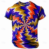 abordables T-shirts 3D-Homme Trompe-l'œil T-shirt Manche Courte T-shirt Impression 3D Col ras du cou Chemise Mode Athleisure Rue Sport en Plein Air Quotidien Jaune Rouge Bleu Été Printemps Vêtement Tenue S M L XL XXL XXXL