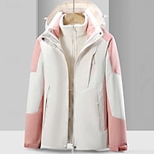 preiswerte Softshell-, Fleece- &amp; Wanderjacken-Damen Soft Shell Jacke Wanderjacke Winter Draussen Farbblock warm Fleece-Futter Windundurchlässig Wasserdicht 3-in-1-Jacke Leichte Jacke Windbreaker-Jacke Reisen Hellrosa Weiß Rosa Rot Purpur