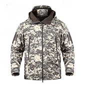 billige Fleece og 3 i 1 jakker-Herre Turjakke utendørs Kamuflasje Vindtett Forside Glidelås Lett jakke Hellengdes glidelås Camping / fotturer / grotting Skoggrønn Svart kamuflasje Svart Militærgrønn Kamuflasje