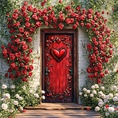 رخيصةأون لافتات المرآب والباب-زينة الزفاف الخارجية أغطية الأبواب نسيج الأبواب ستارة الأبواب الزينة خلفية لافتة الأبواب الأمامية لمنزل المزرعة قلوب