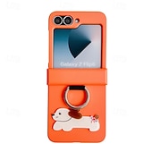 cheap Samsung Cases-Phone Case For Z Flip 6 Z Flip 5 Z Flip 4 Z Flip 3 Ring Buckle Shockproof Retro TPU Silicone