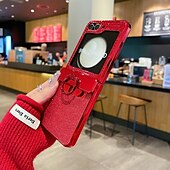 Χαμηλού Κόστους Samsung Θήκη-τηλέφωνο tok Για Z Flip 6 Z Flip 5 Z Flip 4 Z Flip 3 Πίσω Κάλυμμα Bling Glitter Shiny Δαχτυλίδι πόρπη Ανθεκτική σε πτώσεις Ρετρό TPU PC