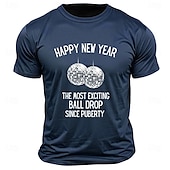abordables Camisetas 3D de hombre-Año Nuevo Hombre Argot divertido Camiseta Manga Corta Camiseta Impresión 3D Cuello Barco Camisa Moda Ropa Deportiva Calle Deporte Diario Negro Azul Piscina Verde Trébol Verano Primavera Ropa S M L XL
