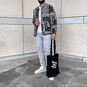 cheap Casual Jackets-Men&#039;s Lightweight Jacket Formal Home Floral Style Spring Fall Winter Floral Graphic Vintage Fashion Regular Black Jacket
