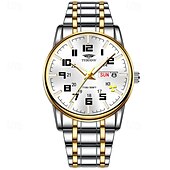 economico Orologi al quarzo-1 pz nuovo acciaio inossidabile con orologio da uomo digitale calendario settimanale display moda tendenza vita viaggio luminescente tempo libero sport affari orologio regalo di compleanno regalo di