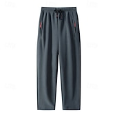 cheap Straight Leg-Men's Sherpa Athletic Pants Trousers Straight Leg Sweatpants Pocket Drawstring Elastic Waist Plain Comfort Warm Sports Outdoor Daily Fashion Casual ArmyGreen Black Micro-elastic
