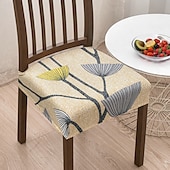 ieftine Husa scaun de sufragerie-Set de huse pentru scaune elastice pentru scaune de sufragerie huse de scaune moi, detașabile, lavabile, pentru scaune de sufragerie, huse pentru scaune de sufragerie protector