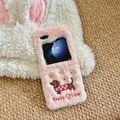 baratos Capa Samsung-telefone Capinha Para Z Flip 7 Z Virar 6 Z Flip 5 Z Flip 4 Z Flip 3 Capa traseira Antichoque Retro Felpudo