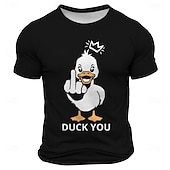 tanie Zabavne koszulki męskie-Męska Rude Offensive Śmieszna Gęś T-shirt Krótki rękaw Koszulka 3D Print Koszulka z okrągłym dekoltem Moda Codzienny Ulica Codzienny Czarny Czerwony Niebieski Lato Wiosna Odzież S M L XL XXL XXXL