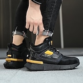economico Sneakers da uomo-sneakers alte invernali da uomo con fodera in pelliccia sintetica – caldi stivali da neve con lacci per attività all&#039;aperto, suola impermeabile e antiscivolo, elegante design beige