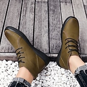 abordables Bottines-bottines décontractées en similicuir pour hommes avec design à lacets, semelle antidérapante confortable, parfaites pour un usage quotidien et des activités de plein air