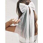baratos Véus de Noiva-véu de noiva estilo clássico/simples/fofo de uma camada véus de ombro com pérola falsa/cor pura 110,24 pol. (280 cm) tule