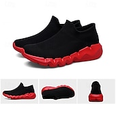 preiswerte Sneaker für Herren-Rote Flyknit-Sneaker für Herren, leichte und atmungsaktive, stylische Freizeitschuhe für den Alltag, Outdoor-Aktivitäten und Sport