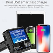 お買い得  車用Bluetoothキット/ハンズフリー-bc32 車用 FM トランスミッター ブルートゥース MP3 プレーヤー ワイヤレス ハンズフリー 1.8 インチ LCD スクリーン付き 携帯電話充電器用