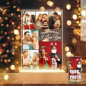 cheap Gifts-Personalized Light Up Photo Lamp Valentines Anniversary Gifts Custom Photo Frames with Night Light Unique Birthday Gifts for Valentine's Day Couples Him &amp; Her