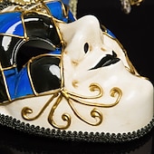 preiswerte Maske-Harlekin Halloween Venezianische Maske / Arlecchino Karnevalsmaske Vollgesicht Erwachsene Herren Halloween / Karneval Party Maskerade Karneval von Venedig Einfache Halloween-Kostüme Verkleiden