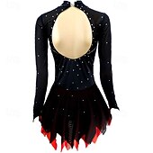 Χαμηλού Κόστους Φορέματα Καλλιτεχνικής Πατινάζ-Φόρεμα για φιγούρες πατινάζ Γυναικεία Κοριτσίστικα Patinaj Φορέματα Μαύρο Κουρελού Ασύμμετρο τελείωμα Δίχτυ Υψηλή Ελαστικότητα Εκπαίδευση Ανταγωνισμός Ενδυμασία πατινάζ Κλασσικά Κρύσταλλο / Στρας