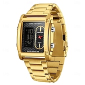 abordables Montres numériques-SANDA Hommes Montre Digitale Extérieur Mode Décontractée Montre Bracelet Lumineux Chronomètre Fonction réveille Calendrier Gel de Silicone Bracelet en acier inoxydable Suivre