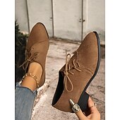 abordables années 1930-chaussures oxford en faux suède marron à imprimé léopard - chaussures plates à lacets élégantes pour femmes, parfaites pour les looks décontractés et vintage