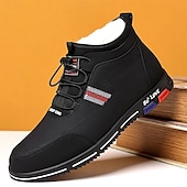 baratos Ténis para Homem-tênis casuais masculinos forrados e quentes de inverno – sapatos de cano alto com cadarço à prova d&#039;água e forro de pelúcia, sola antiderrapante, ideal para atividades ao ar livre e clima frio