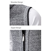 baratos suéter cardigã masculino-Homens Vestido Suéter Sueter Cardigan Suéter com zíper Suéter de malha Estriado Tricotar Padrão Zip Up Bolsos laterais Côr Sólida Moda Clássico Roupa Diária Encontro Roupa Outono &amp; inverno Preto
