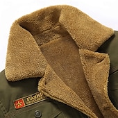 economico giacche e cappotti grafici da uomo-Per uomo Ricamato Giacca in Pile Giacca Cargo Cappotto Tattico Calore Termico Vintage Casual Sport all'Aperto Quotidiano Tasche Multiple Bottoni Davanti Autunno Inverno Collo ripiegato Manica Lunga