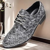 economico Semi-formale-scarpe oxford da uomo in similpelle con motivo intrecciato e design allacciato - calzature formali eleganti per lavoro, matrimoni ed eventi speciali